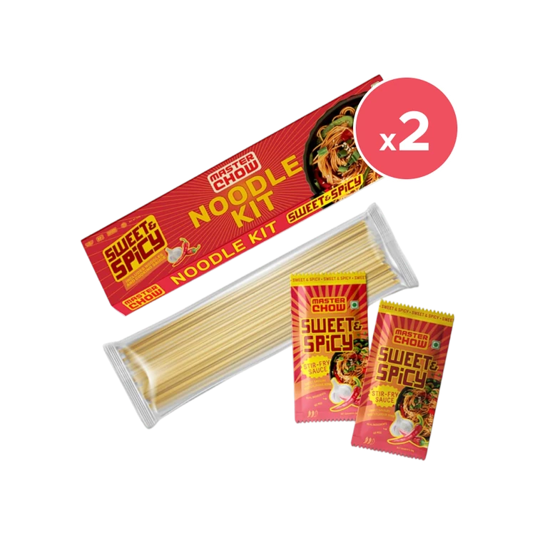 MasterChow Sweet & Spicy Noodles with Cooking Sauce - Pack of 2
