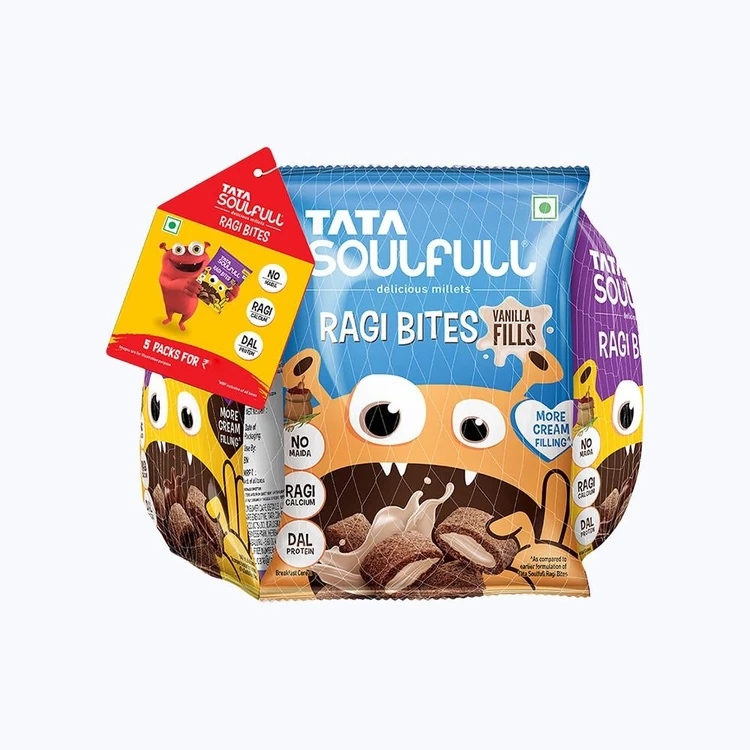 Tata Soulfull Ragi Bites Breakfast Cereal Combo pack (Choco Fills, Vanilla Fills & Strawberry Fills)