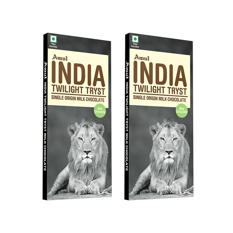 Amul India Twilight Tryst Single Origin Milk Chocolate Bar - Pack of 2