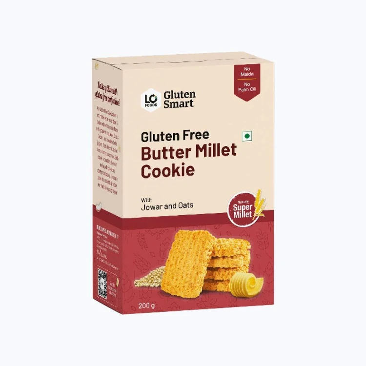 Lo! Foods Gluten Free Butter Cookies - Healthy Millet Biscuit (No Added Sugar)