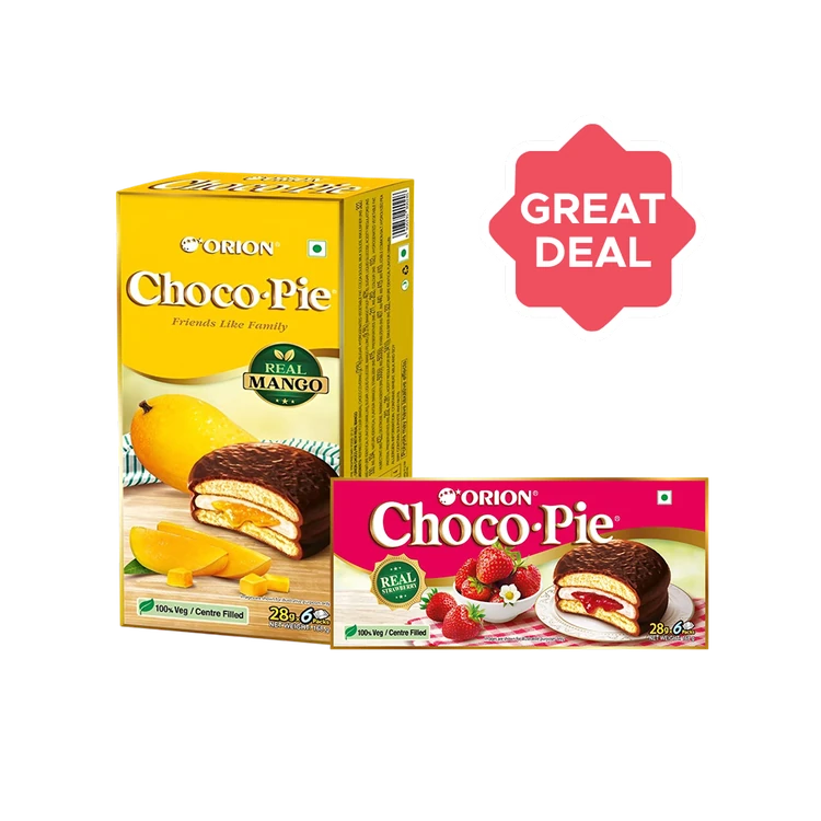 Orion Strawberry Choco Pie + Orion Mango Choco Pie Combo