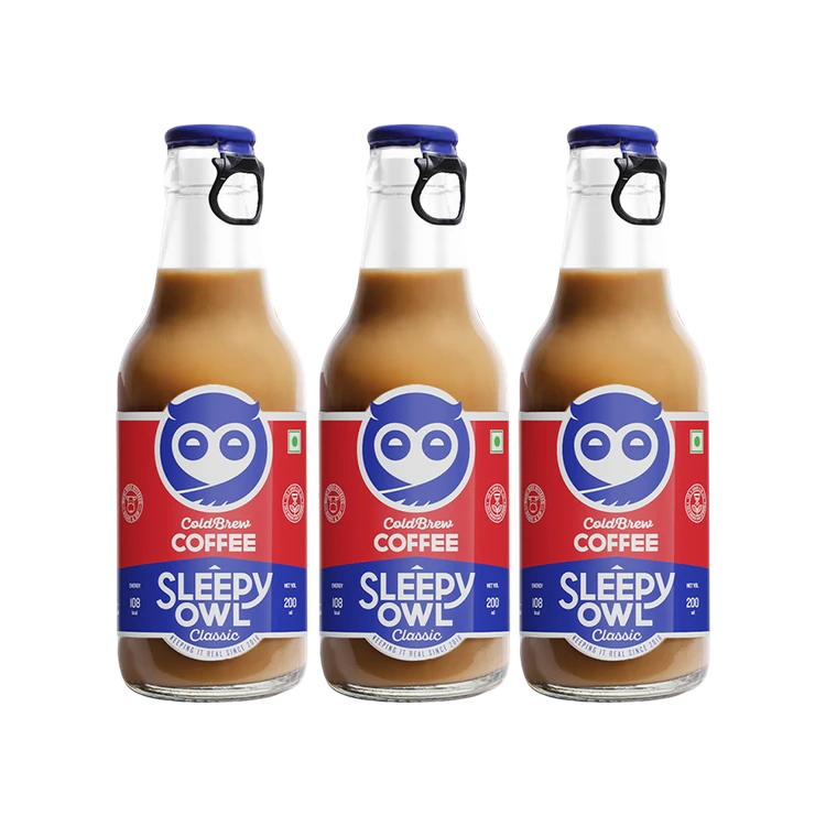 Sleepy Owl Classic Cold Coffee Made with Cold Brew - Pack of 3