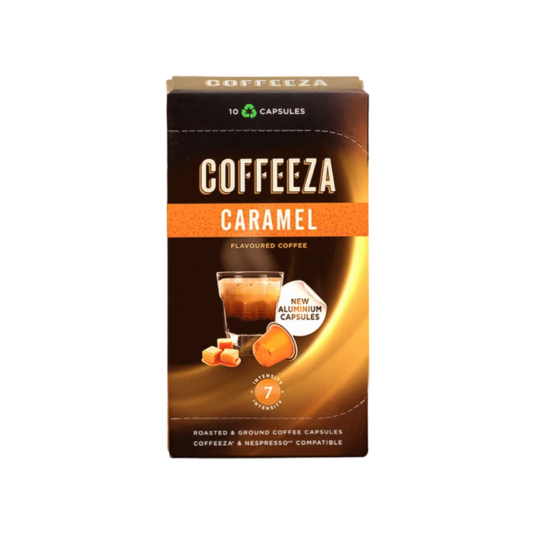 Coffeeza Caramel Flavoured Aluminium Coffee Capsules