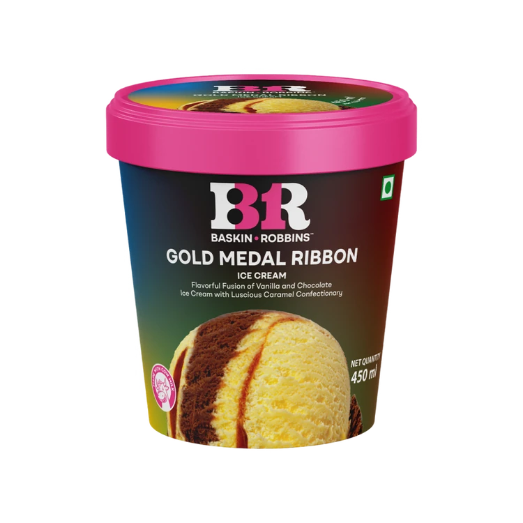 Baskin Robbins Gold Medal Ribbon Ice Cream Tub