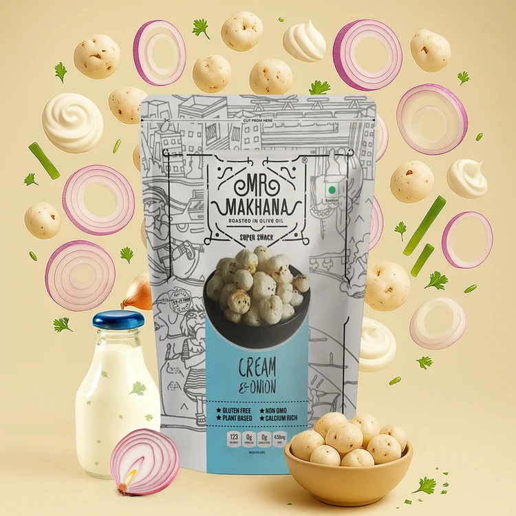 Mr. Makhana Cream & Onion Flavoured Makhana (Standee Pouch)