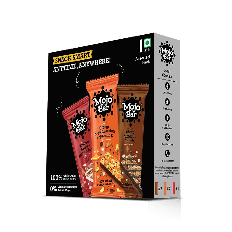 Mojo Bar Nutrition Bar (Variety Pack of 6 Energy Bars)