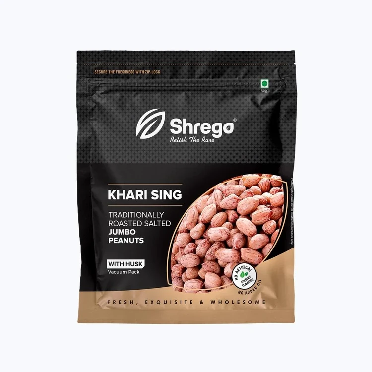 Shrego Khari Sing Traditionally Roasted Salted Jumbo Peanuts, with Husk