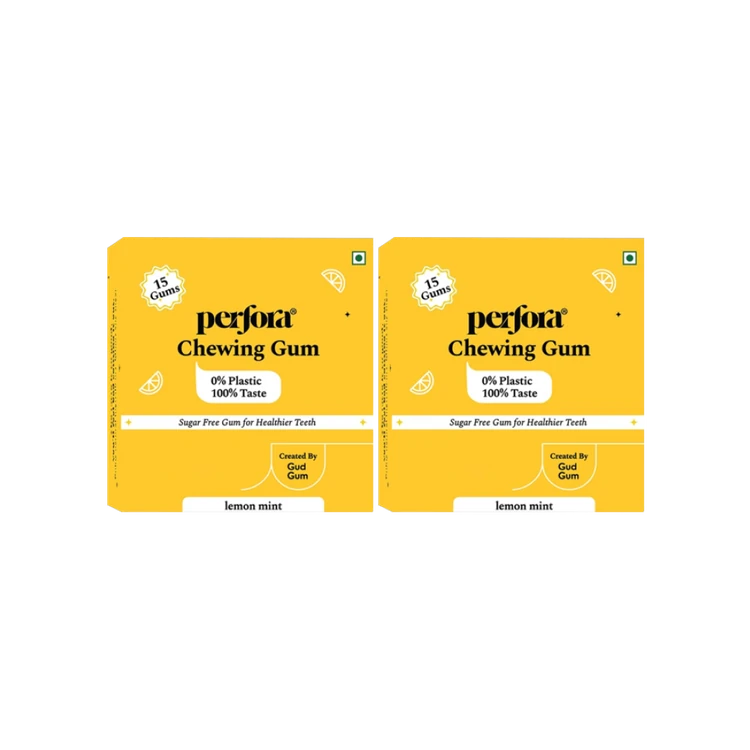 Perfora Sugar Free Lemon Mint Chewing Gum - Pack of 2