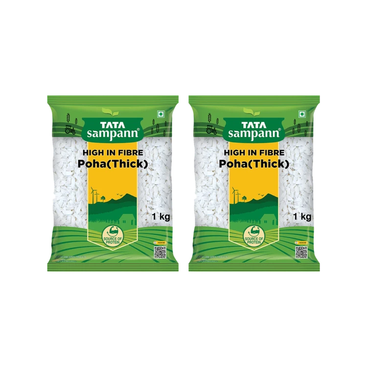 Tata Sampann High In Fibre Thick Poha - Pack of 2 (Gatti Avalakki)