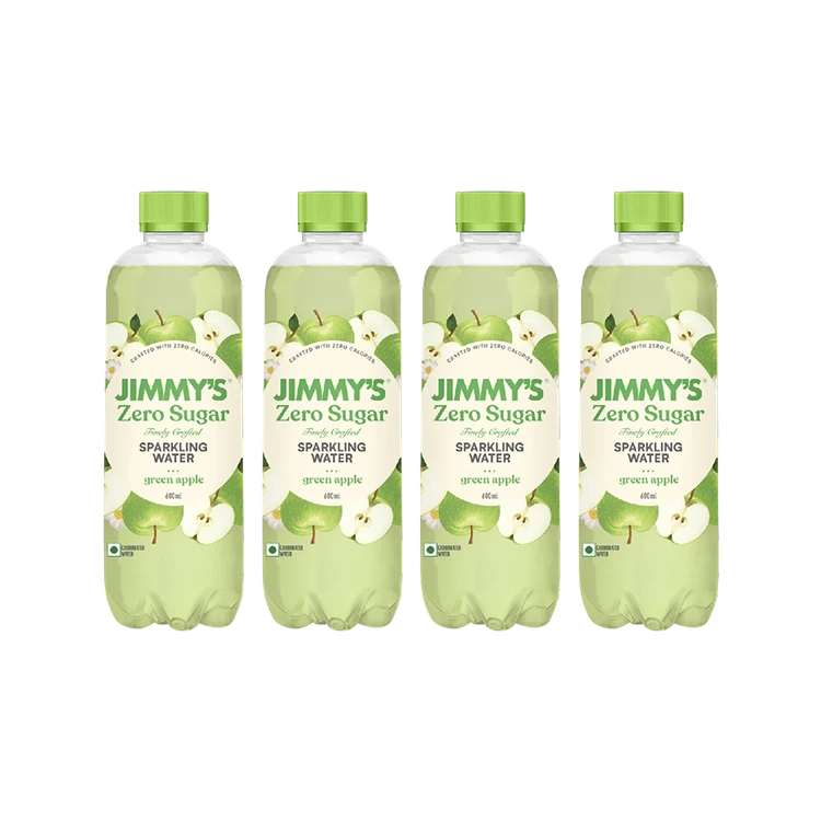 Jimmy's Zero Sugar Sparkling Water (Green Apple) - Pack of 4