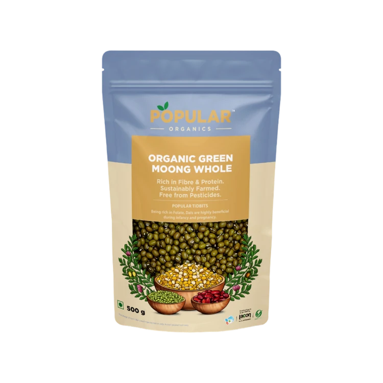 Popular Organics Green Moong (Sabut) (Hesaru Kalu)