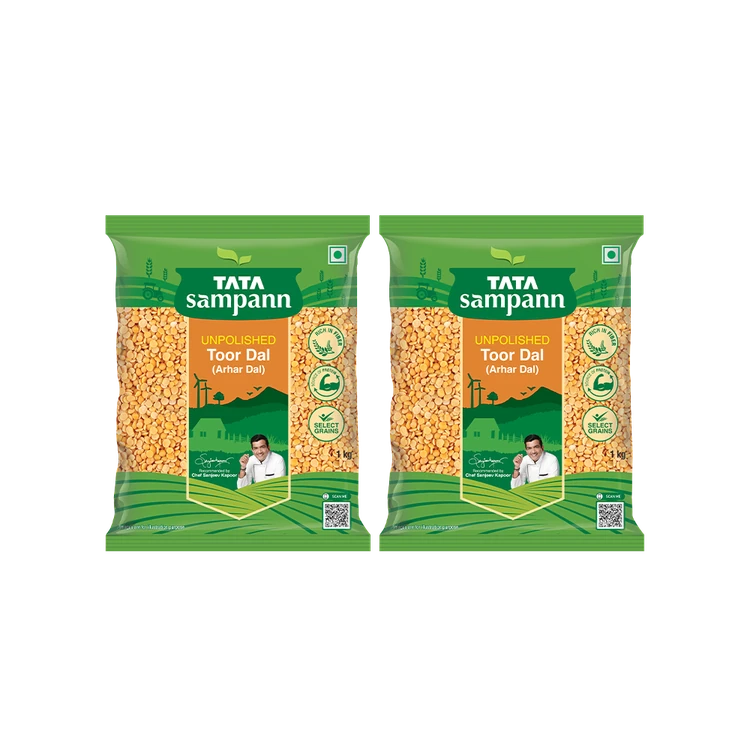 Tata Sampann Unpolished Toor Dal/Arhar Dal - Pack of 2 (Togari Bele)