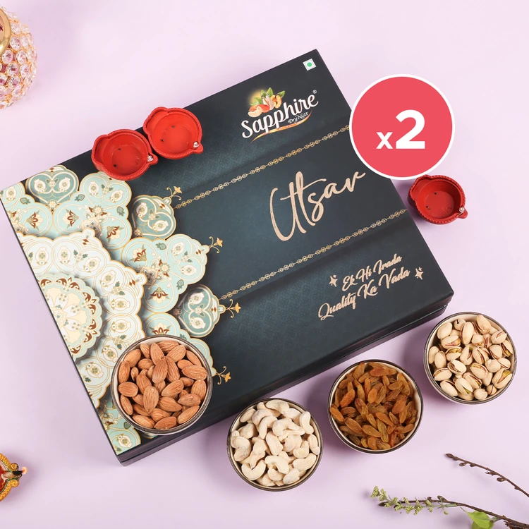 Sapphire Utsav Dry Fruits Gift Pack - Pack of 2 (Dry Fruits Udugore Pack)
