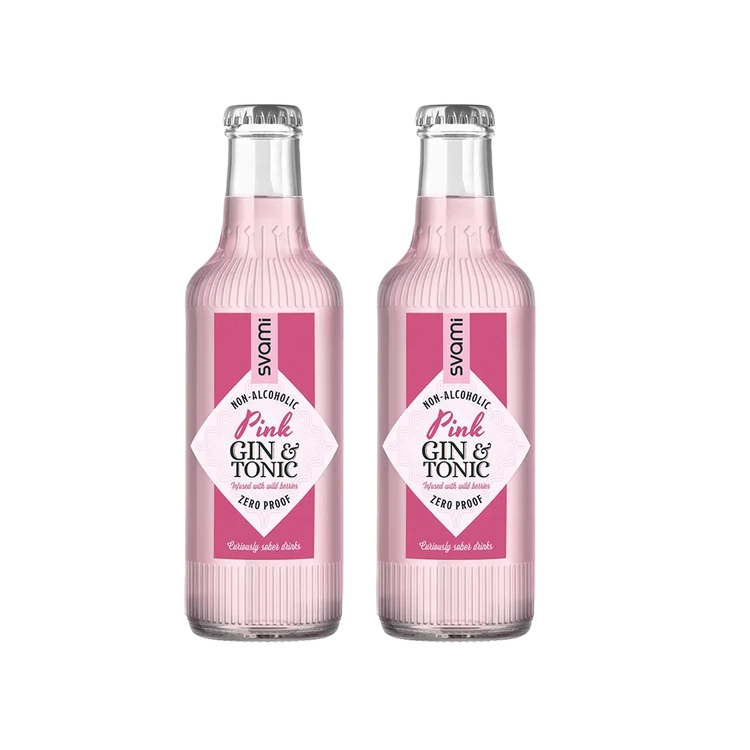Svami Non Alcoholic Pink Gin & Tonic Water - Pack of 2