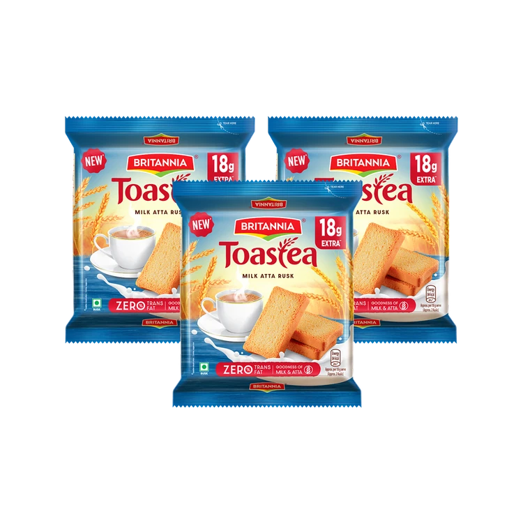 Britannia Toastea Milk Atta Rusk - Pack of 3