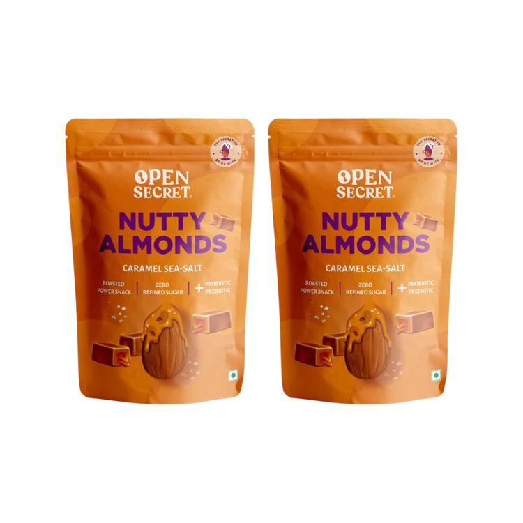Open Secret Flavoured Almonds - Sweet Caramel Sea Salt - Pack of 2