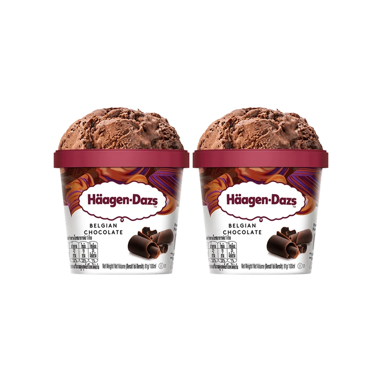 Haagen-Dazs Belgian Chocolate Ice Cream Cup - Pack of 2