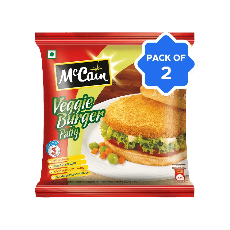 McCain Veg Burger Patty (Frozen) - Pack of 2