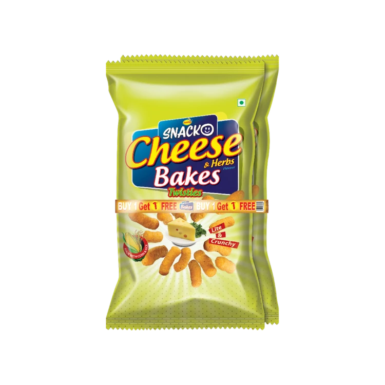 Sundrop Snacko Corn Puffs Cheese & Herbs Bakes - Buy 1 Get 1 Free