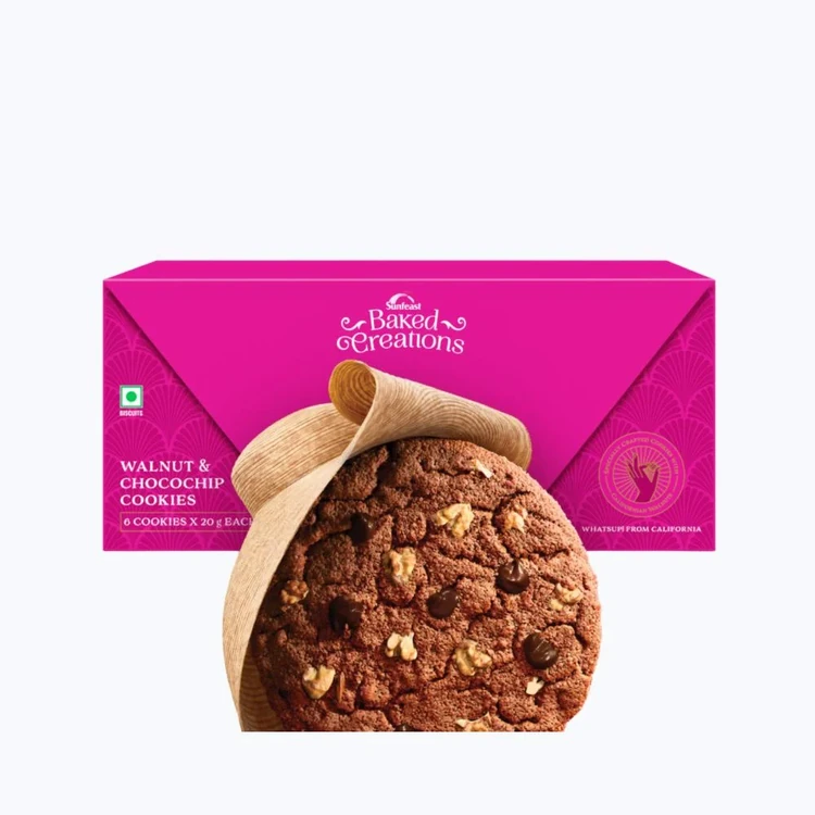 Sunfeast Baked Creations Walnut & Choco Chip Cookies