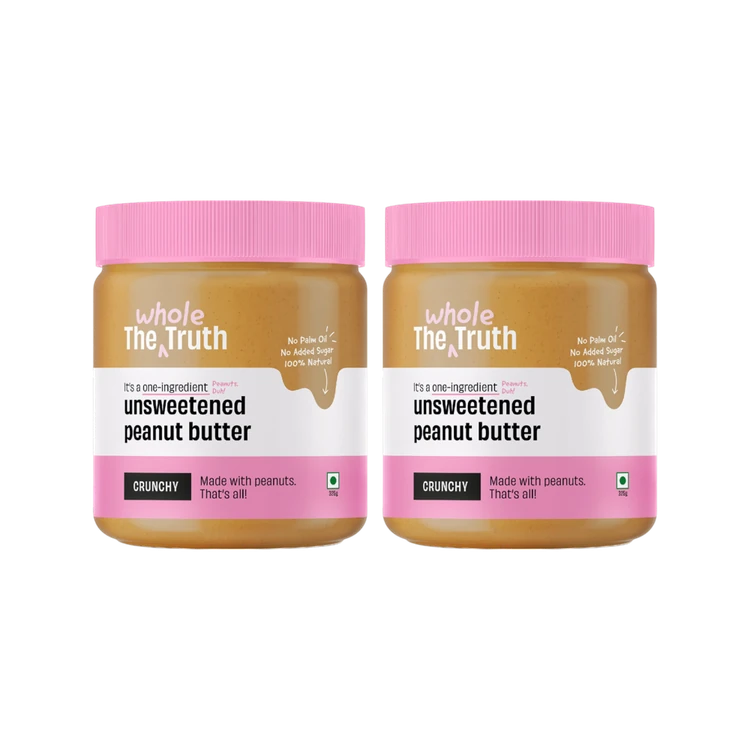 The Whole Truth Crunchy Unsweetened Peanut Butter - Pack of 2