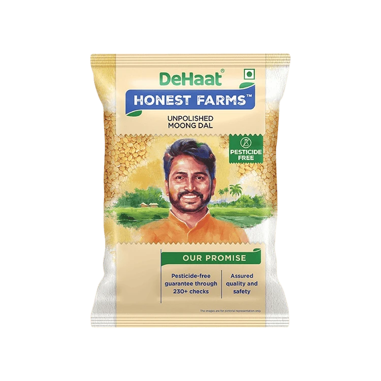 Dehaat Honest Farms Pesticide-Free Moong Dal (Dhuli) Unpolished - Pack of 2