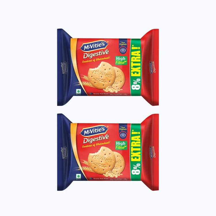 McVitie's Digestive High Fibre Biscuit - Buy 4 Get 1 Free - Pack of 2