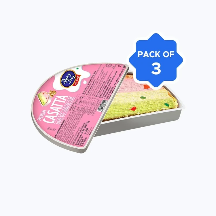 Dairy Day Premium Cassata Frozen Dessert Cake - Pack of 3