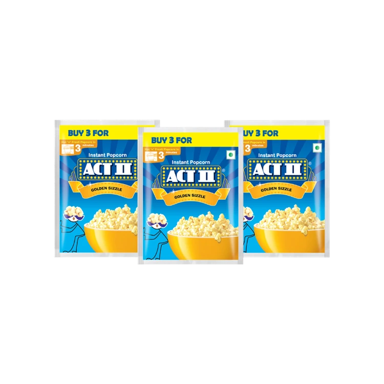 Act II Golden Sizzle Popcorn - Instant - Pack of 3