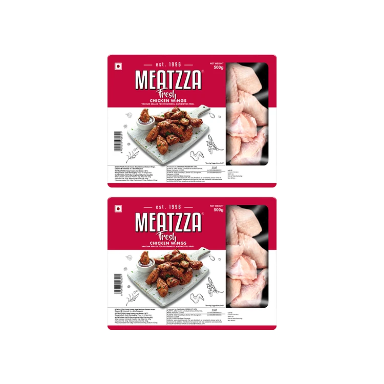 Meatzza Frozen Chicken Wings (Antibiotic Free) - Pack of 2