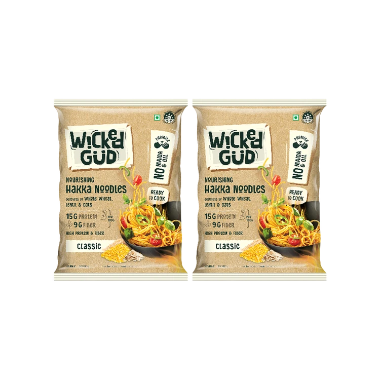 WickedGud No Maida & No Oil Hakka Noodles - Pack of 2