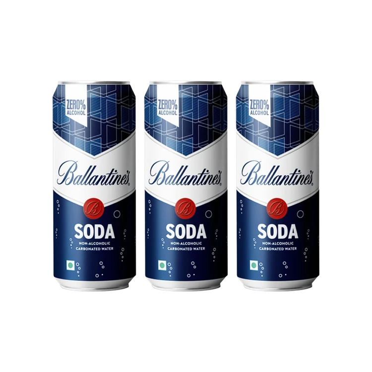 Ballantines Non-Alcoholic Carbonated Soda Water - Pack of 3