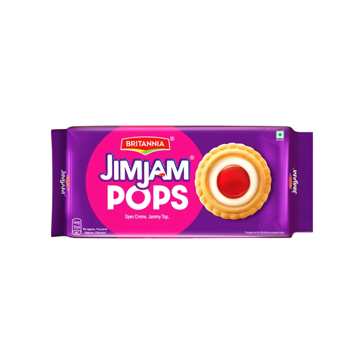 Britannia Treat Jim Jam Pops Crunchy Open Cookies