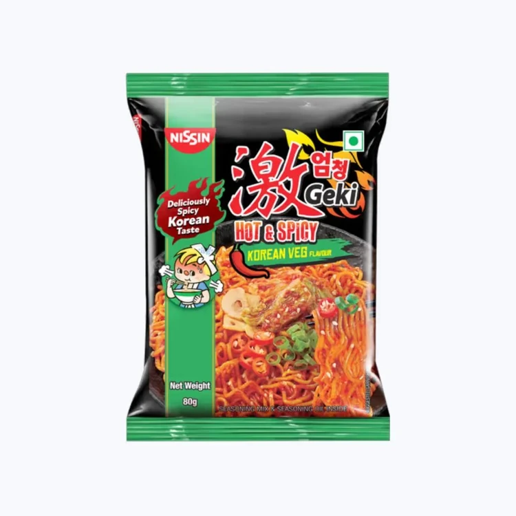 Nissin Geki - Hot & Spicy Korean Veg Flavoured Instant Noodles