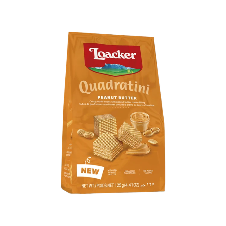 Loacker Quadratini Peanut Butter Wafer Cube