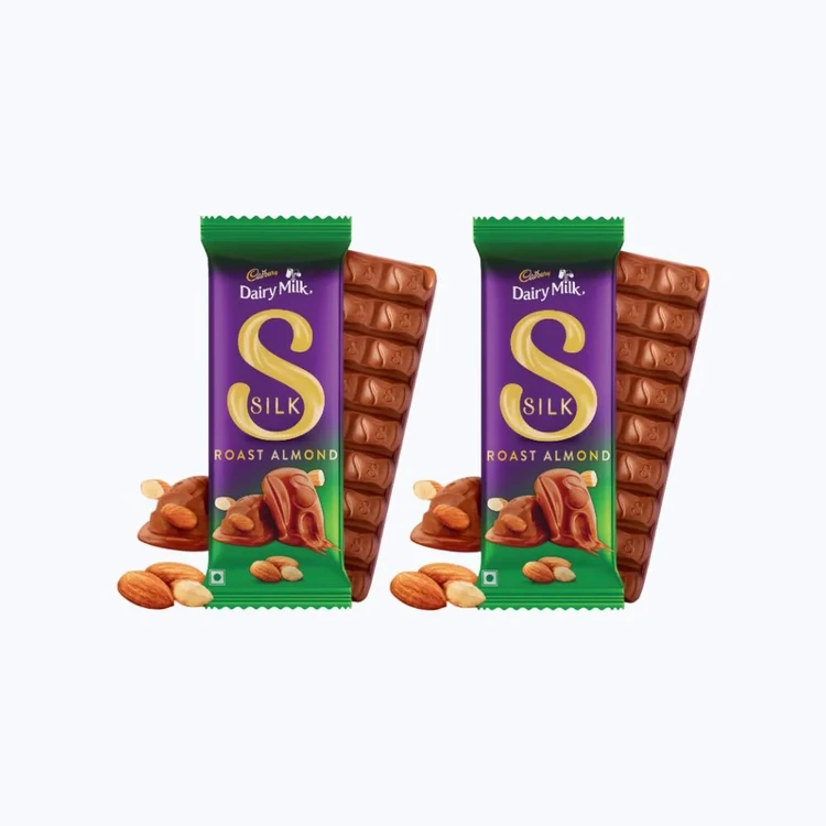 Cadbury Dairy Milk Silk Roast Almond Milk Chocolate Bar - Pack of 2