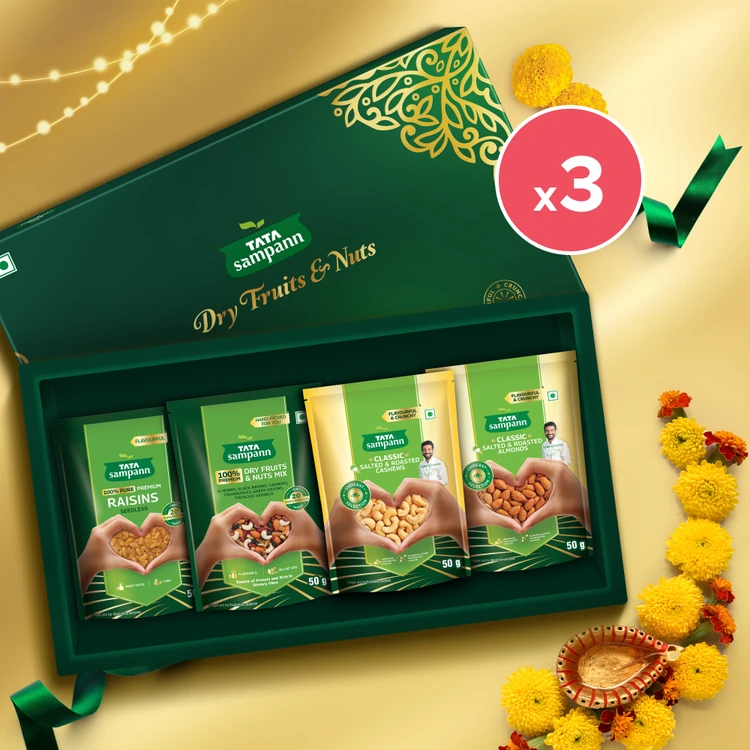 Tata Sampann Nuts & Dry Fruits Gift Pack - Pack of 3 (Dry Fruits Udugore Pack)