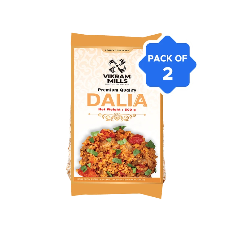 Vikram Mills Premium Quality Daliya - Pack of 2 (Godhi Rave)