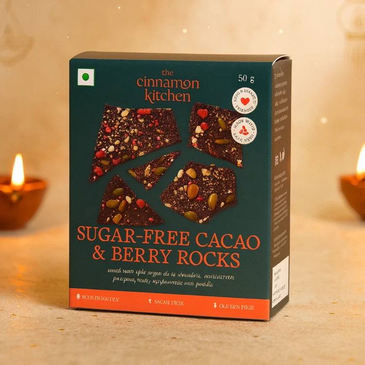 The Cinnamon Kitchen Sugar-Free Cacao & Berry Rocks Dark Chocolate