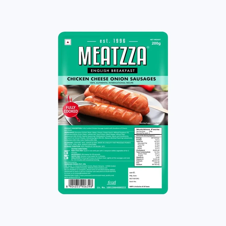 Meatzza Cheese Onion Chicken Sausage