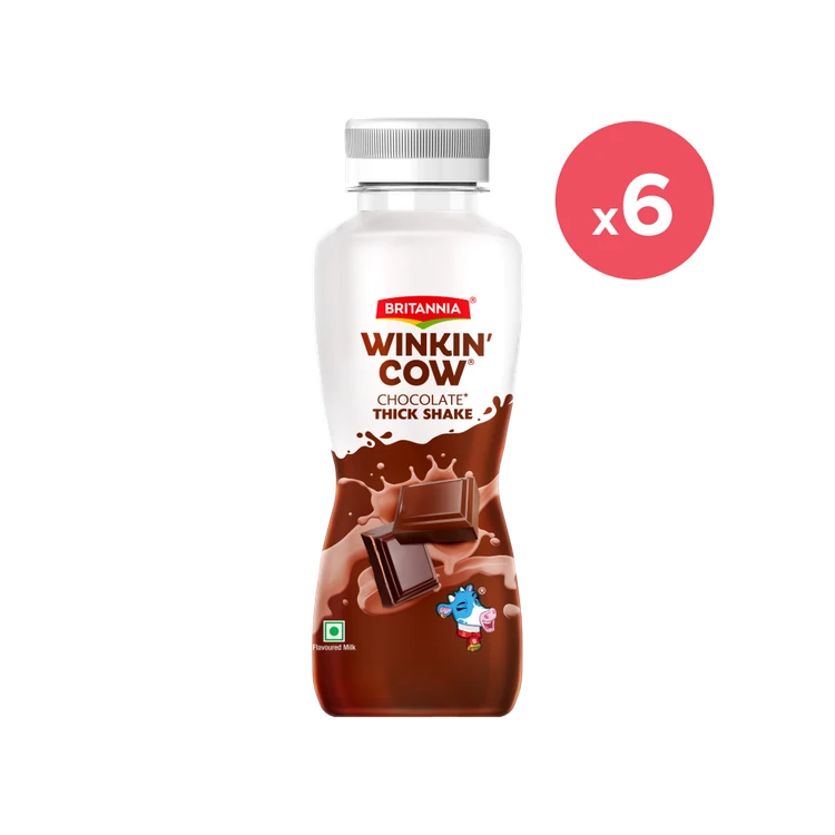 Britannia Winkin Cow Chocolate Thick Milkshake - Pack of 6