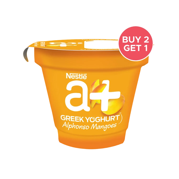 Nestle a+ Greek Alphonso Mango Yogurt - Buy 2 Get 1 Free