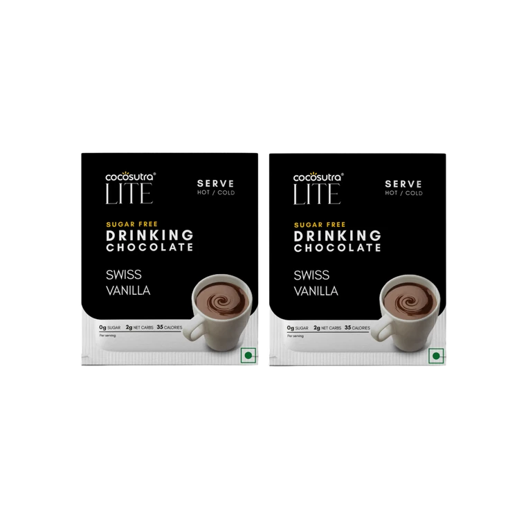 Cocosutra Sugar Free Swiss Vanilla Drinking Chocolate - Pack of 2