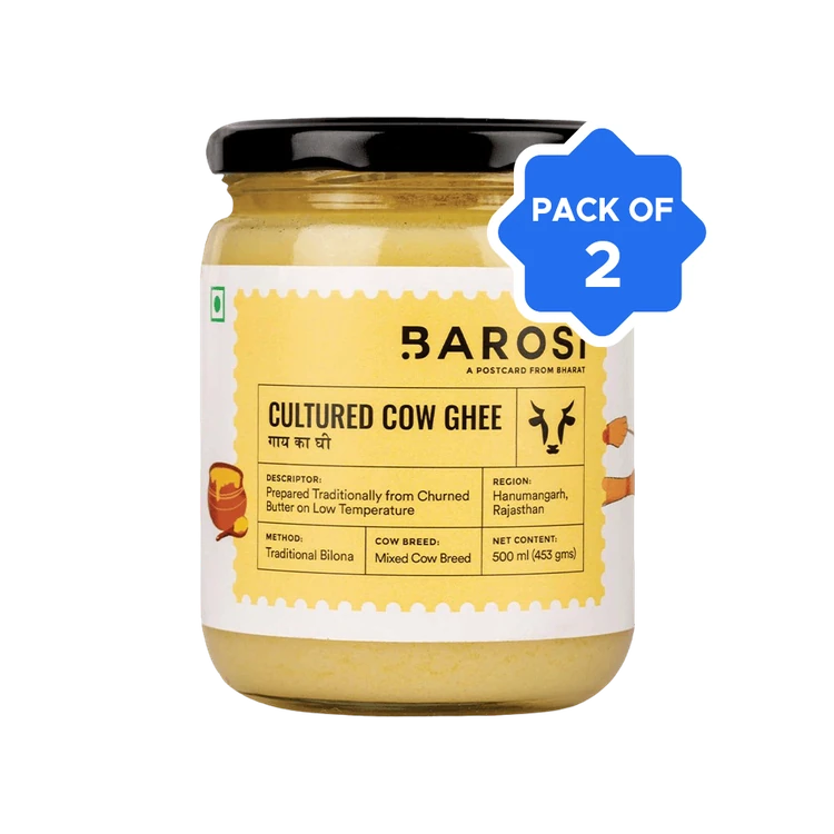 Barosi Cultured Cow Ghee - Pack of 2 (Hasuvina Tuppa)