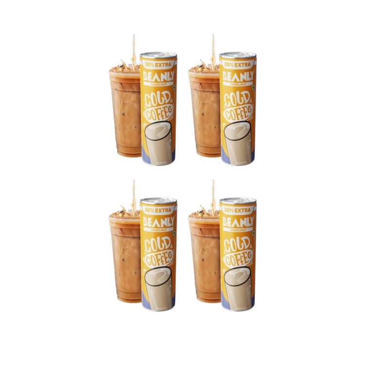 Beanly Arabica Hazelnut Strong & Smooth Cold Coffee - Pack of 4