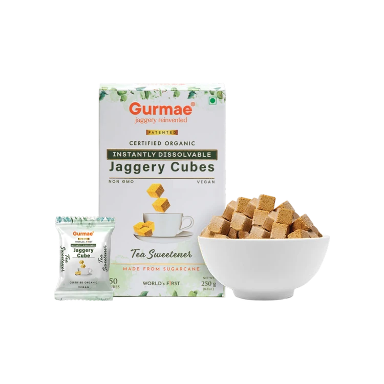 Gurmae Organic Jaggery Cubes for Tea - 50 Cubes
