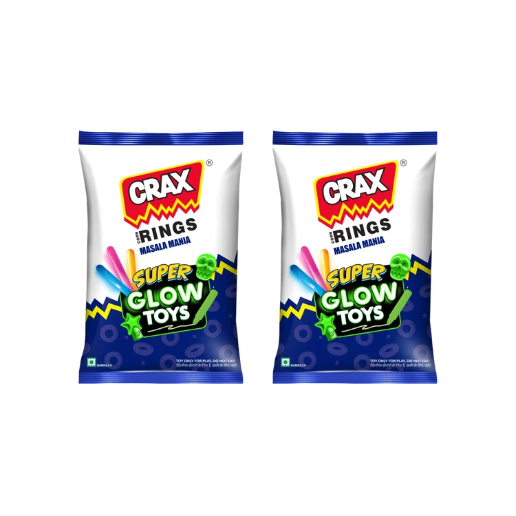 Crax Corn Rings Masala Mania Puffs Snacks with Super Toys - Pack of 2