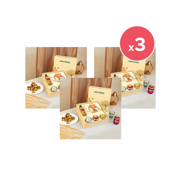 Anveshan Mithai & Ghee Dry Fruits Gift Pack - Pack of 3 (Dry Fruits Udugore Pack)