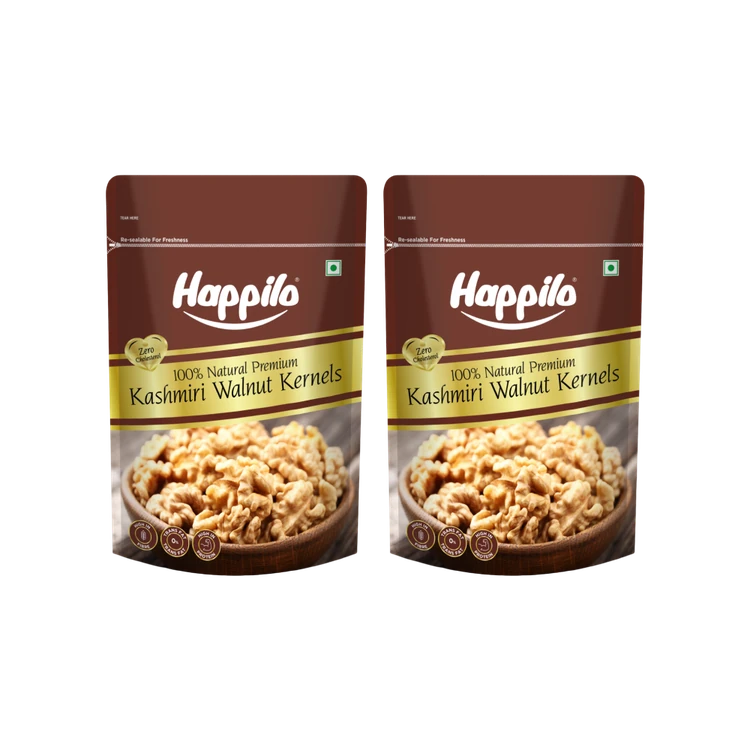 Happilo Premium Natural Kashmiri Premium Walnut Kernels - Pack of 2 (Akrotu Bija)