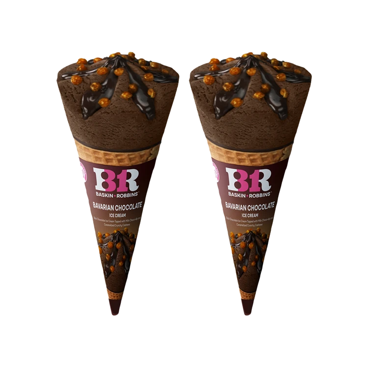 Baskin Robbins Bavarian Chocolate Ice Cream Cone - Pack of 2